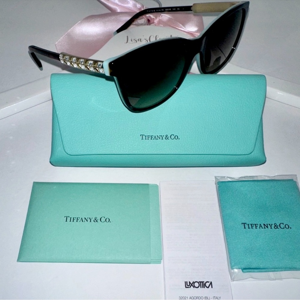 Tiffany & Co. BLING Like Brand New Rhinestone Sunglasses with box and case